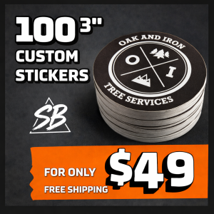 One hundred three inch stickers for $49 by Sticker Bunker HB