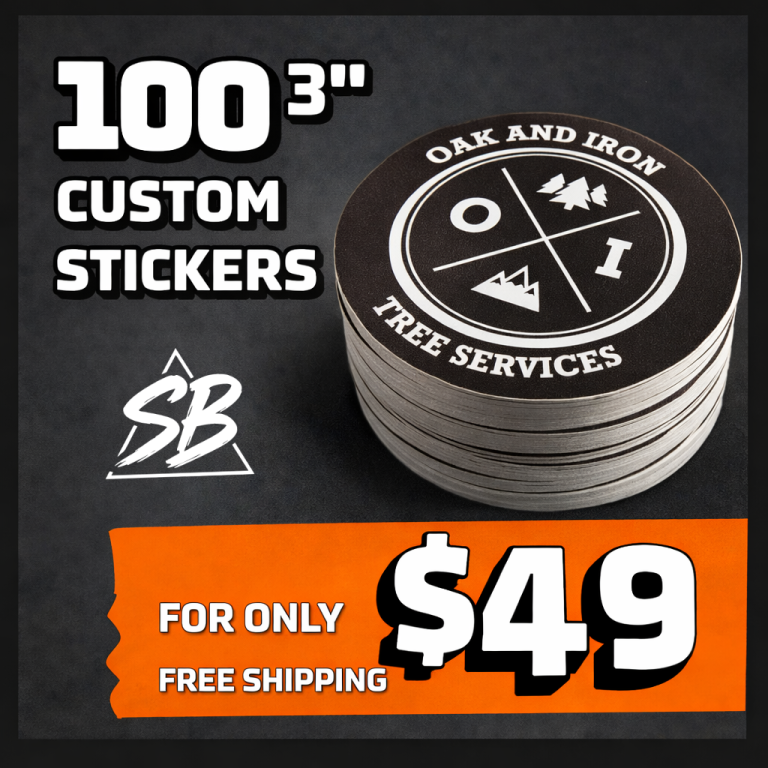 One hundred three inch stickers for $49 by Sticker Bunker HB