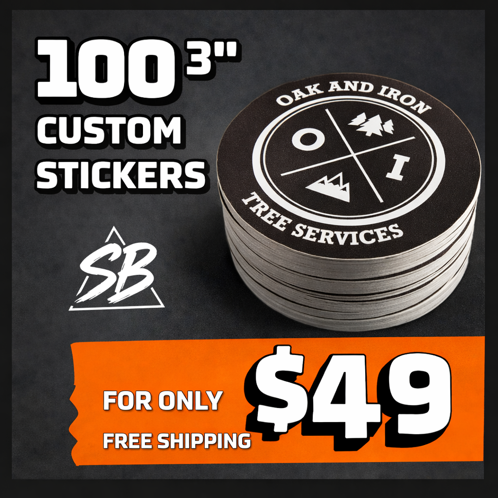 100x 3″ Custom Stickers