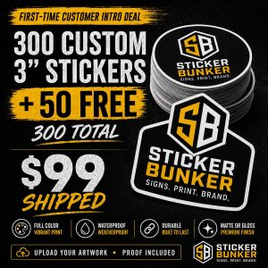 300 Custom 3-Inch Stickers - $99 Shipped